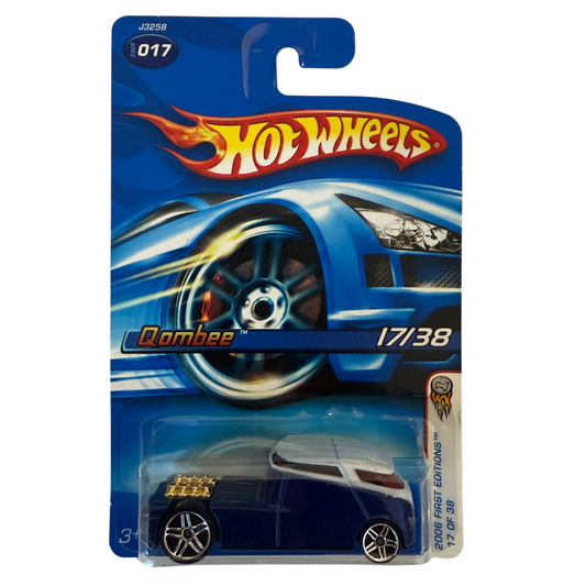 Hot Wheels Qombee – 2006 First Editions #17/38 – Dark Blue Retro Van – Blown Engine Detail – Unique Concept Casting – Collector Favorite