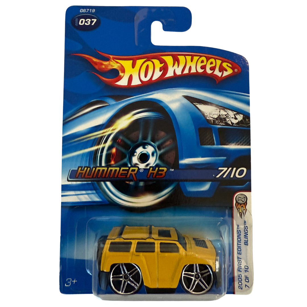 2006 Hot Wheels Hummer H3 Blings Yellow SUV Die-Cast 7/10 #037