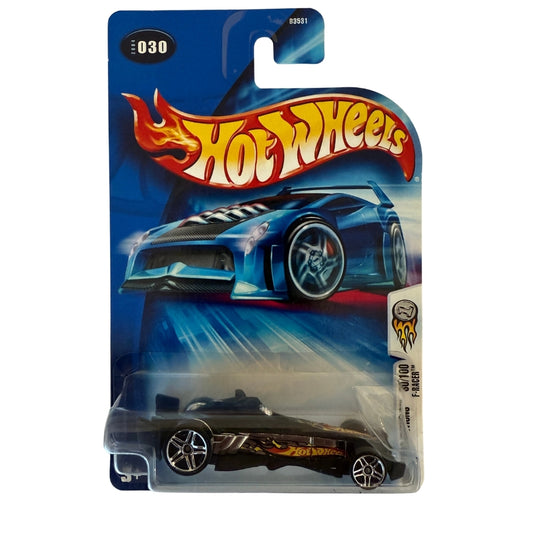 Hot Wheels F-Racer – 2004 First Editions #030 – Open-Wheel Fantasy Speedster – Black Flames Livery