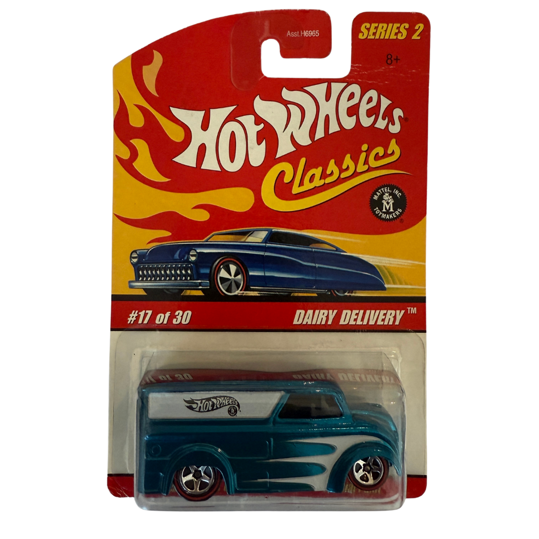 Hot Wheels Classics Dairy Delivery – Series 2 #17 of 30 – Spectraflame Teal – Classic Casting – Collector Favorite – Retro Flames