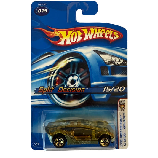 Hot Wheels Split Decision – 2005 First Editions #015 – Gold Transparent Body – Realistix Series Concept Racer
