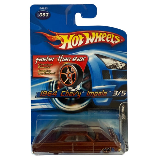 Hot Wheels 1964 Chevy Impala – 2005 Faster Than Ever #093 – Copper Brown with Ultrafast Gold Wheels – PIN HEDZ Series 3/5