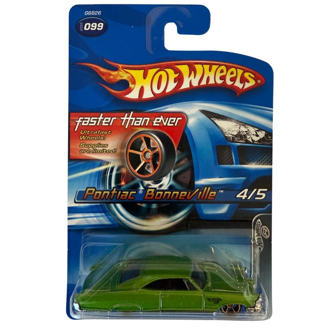 Hot Wheels Pontiac Bonneville – 2006 Mainline #099 – Faster Than Ever Series – Metallic Green with Ultrafast Wheels