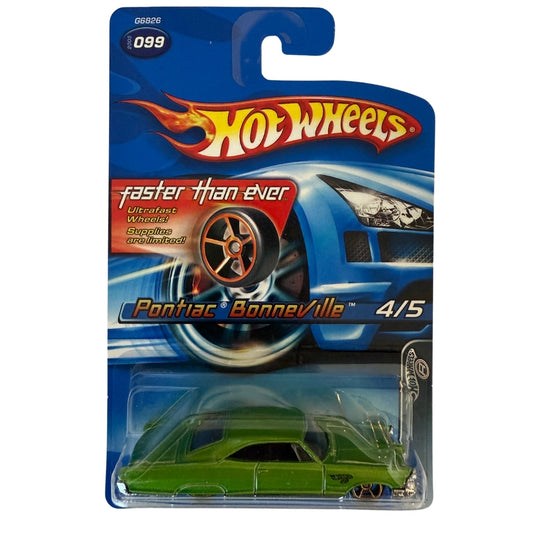 Hot Wheels Pontiac Bonneville – 2006 Mainline #099 – Faster Than Ever Series – Metallic Green with Ultrafast Wheels