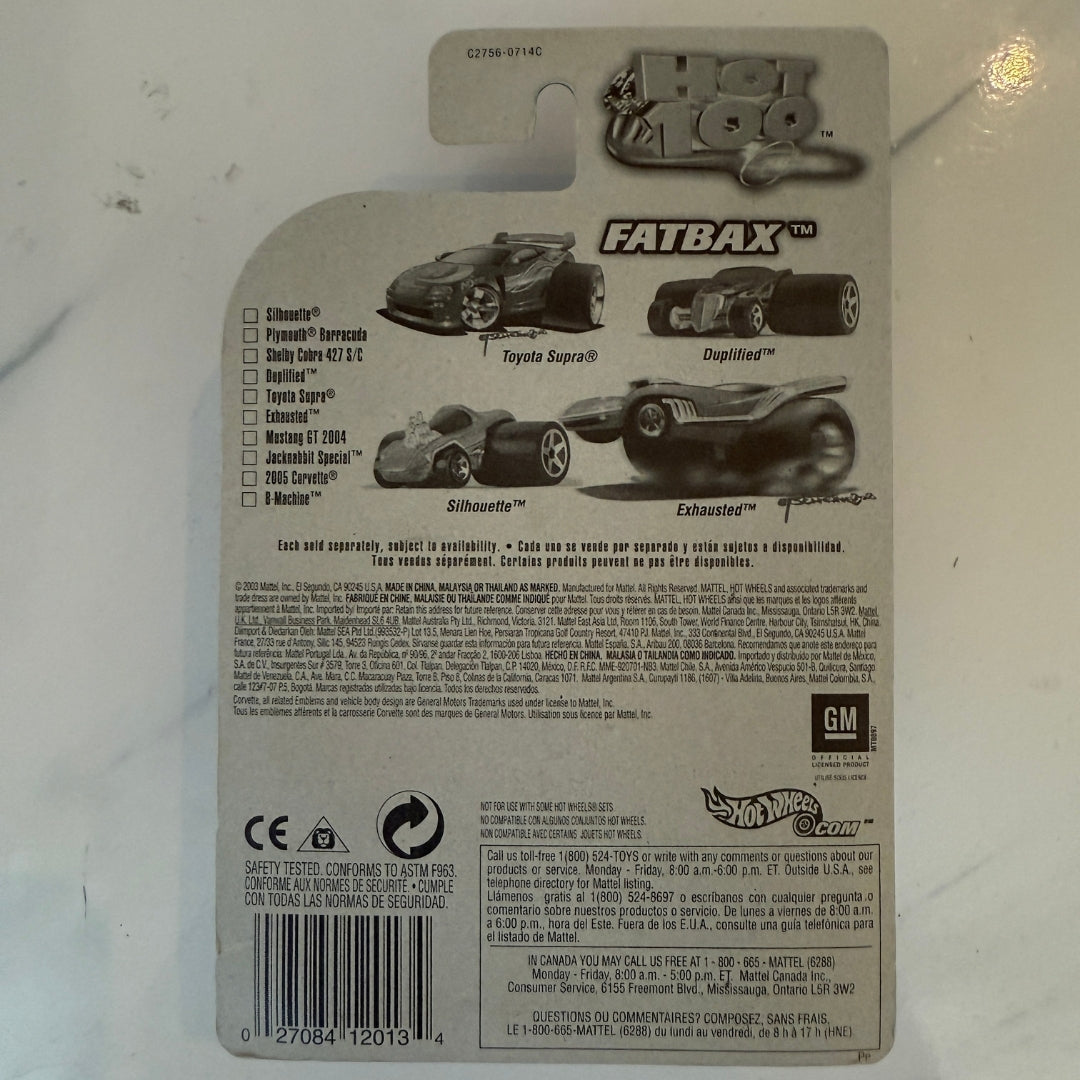 Hot Wheels Fatbax 2005 Corvette – 2004 First Editions #095 – Blue Widebody Muscle – FATBAX Series – Bold Stance Collector Favorite