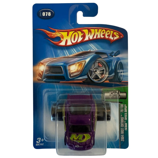Hot Wheels Fatbax 2004 Toyota Supra – 2004 First Editions #078 – Purple Speed Demon – JDM Widebody Fantasy Muscle – Rare Collector Find