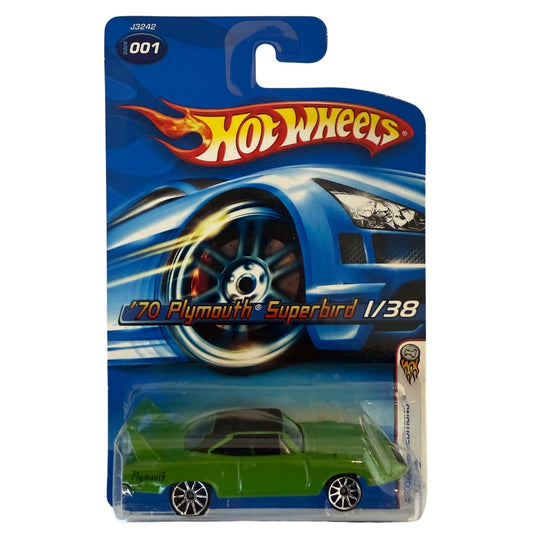 Hot Wheels ’70 Plymouth Superbird 2006 First Editions #001 – Green Muscle Car – Collector Die-Cast – Mint on Card