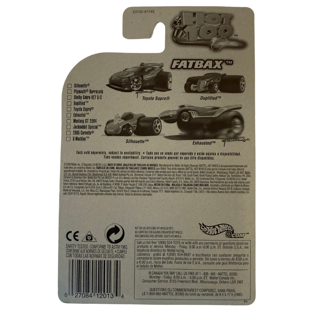 Hot Wheels Fatbax 2004 First Editions #085 – Exhausted™ in Metallic Magenta with Silver Flames – Bold Design from the Fatbax Series – Hot 100 Collection Classic