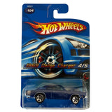 Hot Wheels 1969 Dodge Charger 2005 #104 – Muscle Mania Series – Blue Die-Cast Mopar Classic – Mint on Card